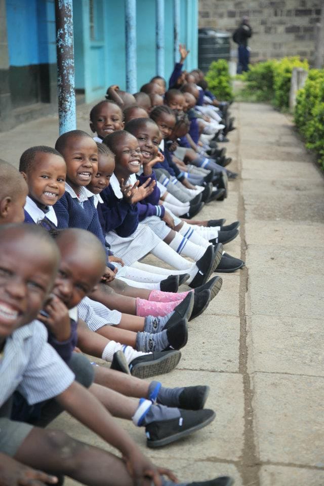 Our team helping displaced families