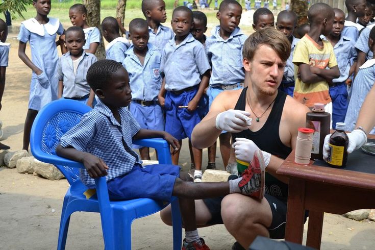 Medical aid being provided to children